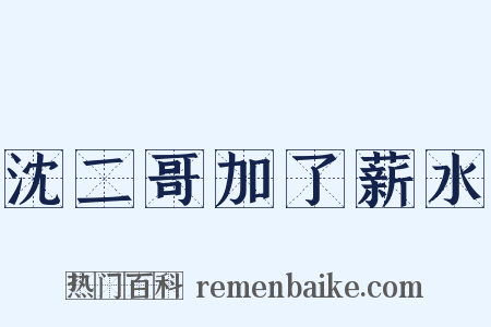 沈二哥加了薪水是什么意思的图片